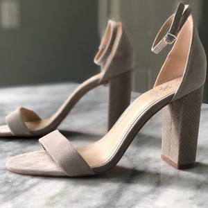 Vince Camuto Gray Suede Heeled Sandals
